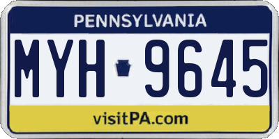 PA license plate MYH9645