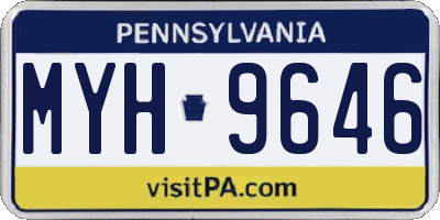PA license plate MYH9646