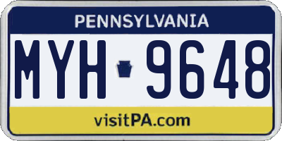 PA license plate MYH9648
