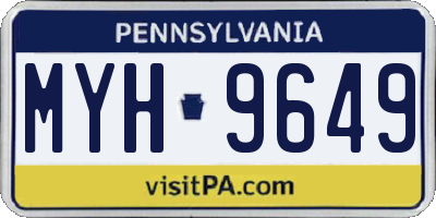 PA license plate MYH9649