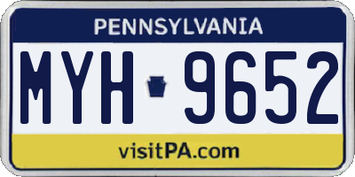 PA license plate MYH9652