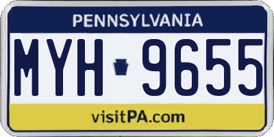 PA license plate MYH9655
