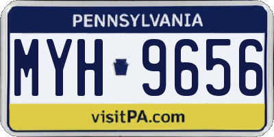 PA license plate MYH9656