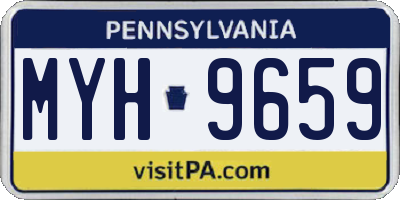 PA license plate MYH9659
