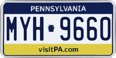 PA license plate MYH9660