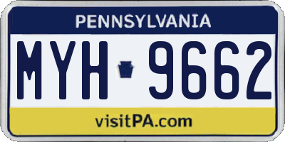 PA license plate MYH9662