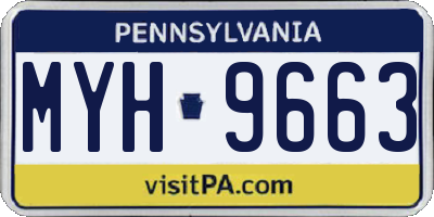 PA license plate MYH9663