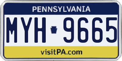 PA license plate MYH9665