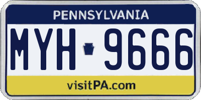 PA license plate MYH9666