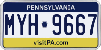 PA license plate MYH9667