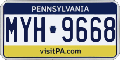 PA license plate MYH9668
