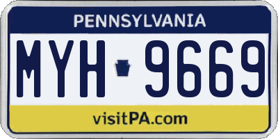 PA license plate MYH9669