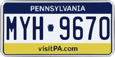 PA license plate MYH9670