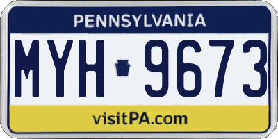 PA license plate MYH9673