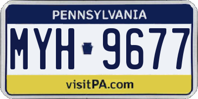 PA license plate MYH9677