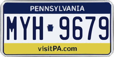 PA license plate MYH9679