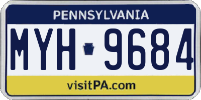 PA license plate MYH9684