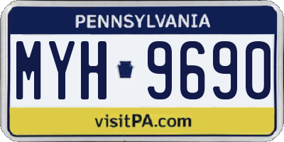 PA license plate MYH9690