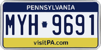 PA license plate MYH9691