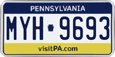 PA license plate MYH9693