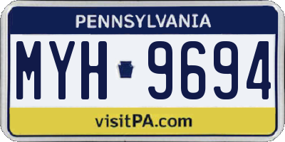 PA license plate MYH9694