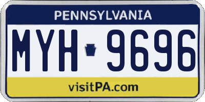 PA license plate MYH9696