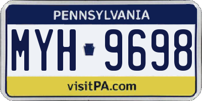 PA license plate MYH9698