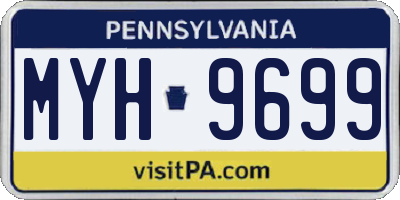 PA license plate MYH9699