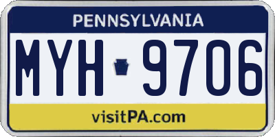 PA license plate MYH9706