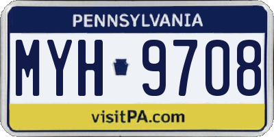 PA license plate MYH9708
