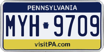 PA license plate MYH9709