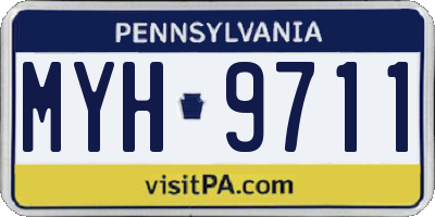PA license plate MYH9711