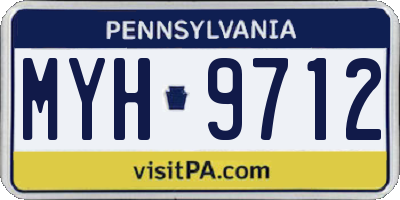 PA license plate MYH9712