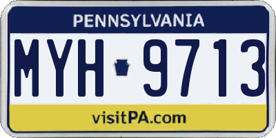 PA license plate MYH9713