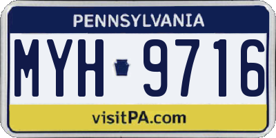 PA license plate MYH9716