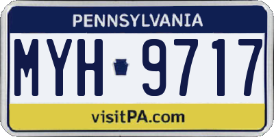PA license plate MYH9717