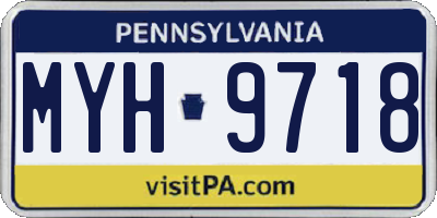 PA license plate MYH9718