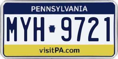 PA license plate MYH9721