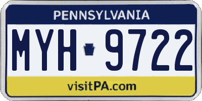 PA license plate MYH9722