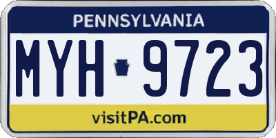PA license plate MYH9723