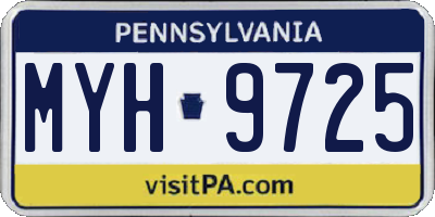 PA license plate MYH9725