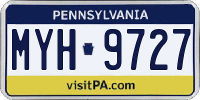 PA license plate MYH9727