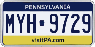 PA license plate MYH9729