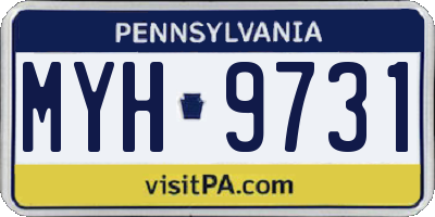 PA license plate MYH9731