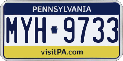 PA license plate MYH9733