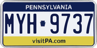 PA license plate MYH9737