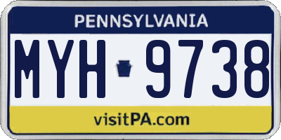 PA license plate MYH9738