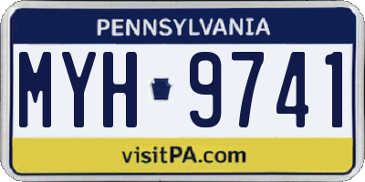 PA license plate MYH9741