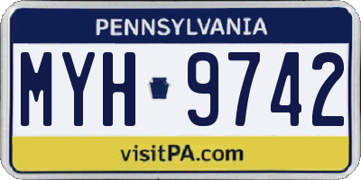 PA license plate MYH9742