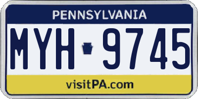 PA license plate MYH9745